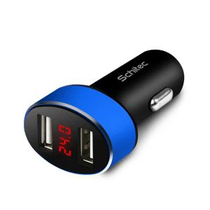 Gwefrydd Car USB gyda Dangosydd Sgrin LCD