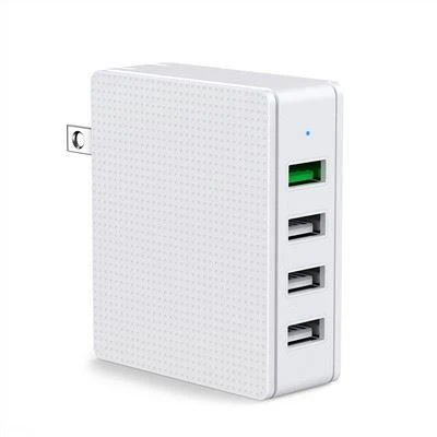 Gwefrydd Wal Gwyn Porthladd Aml USB 5V 6A/4A