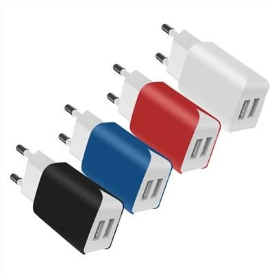 Port deuol Aml Lliwiau 5V 3.1A Plwg Wal